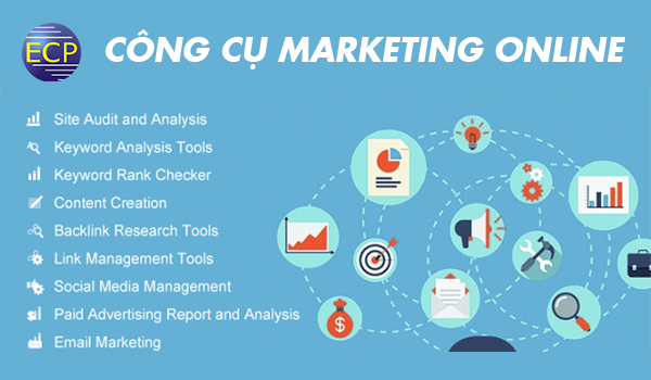 Marketing online sử dụng nhiều công cụ online đa dạng phục vụ cho việc xây dựng, quảng bá thương hiệu của doanh nghiệp