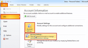 Hướng dẫn cấu hình email account trên Microsoft Outlook 2010