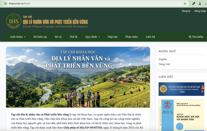 ECP triển khai phần mềm tạp chí khoa học cho Tạp chí khoa học Viện Địa lý nhân văn và Phát triển bền vững