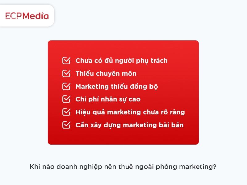 doanh nghiệp nên thuê ngoài phòng marketing khi muốn tối ưu chi phí