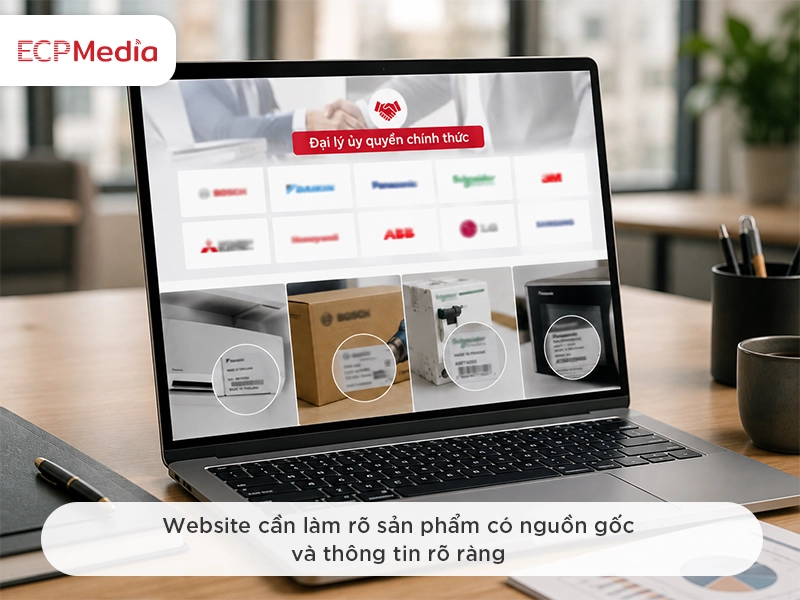 website cần làm rõ thông tin sản phẩm